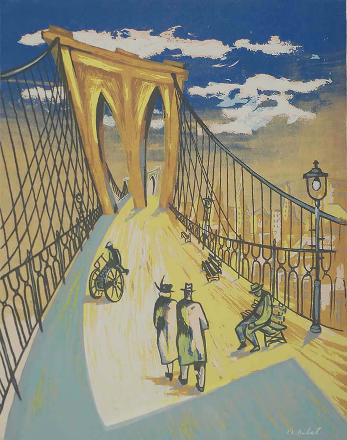 Brooklyn Bridge - LEON BIBEL - screenprint