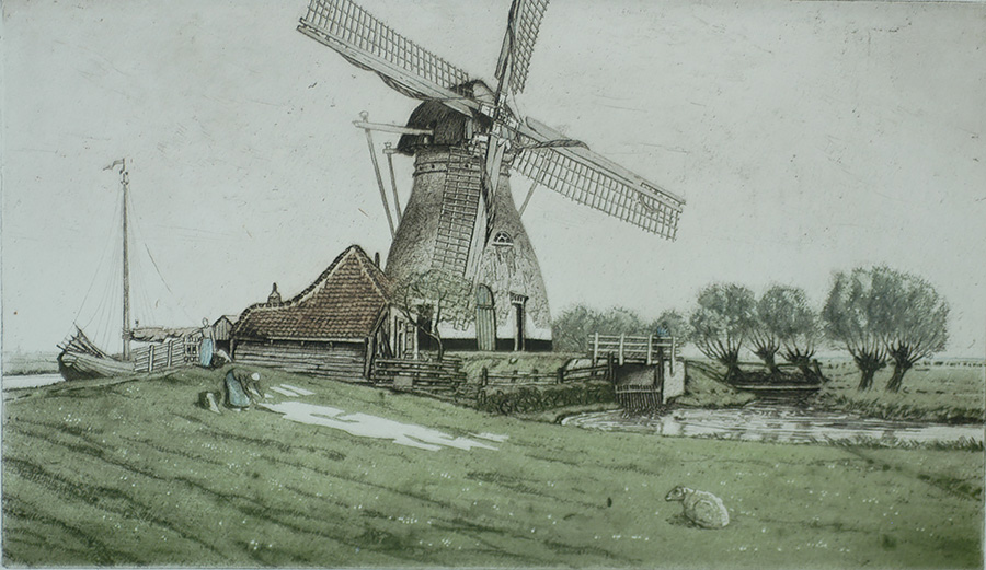 The Mill - TJEERD BOTTEMA - etching and aquatint printed in colors