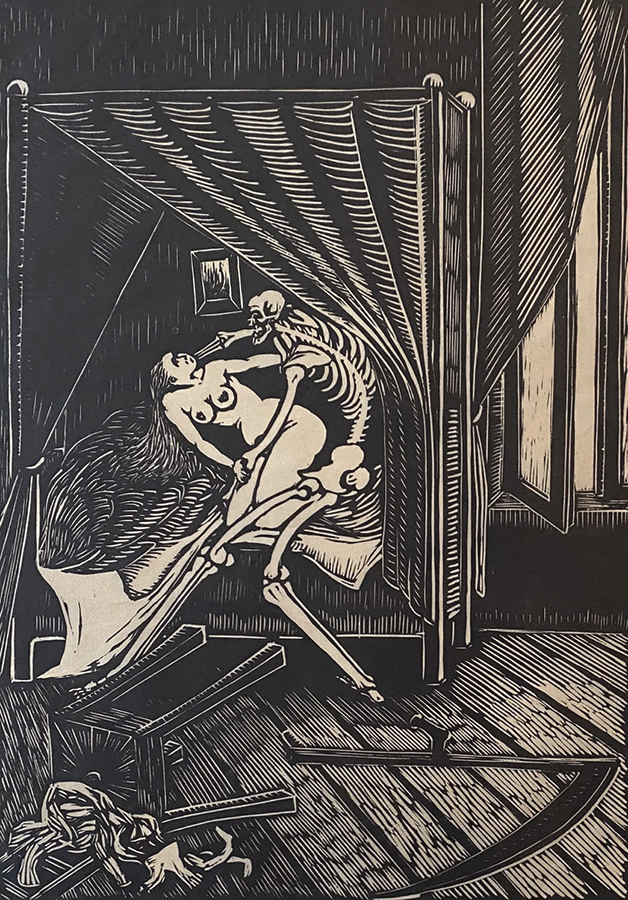 Death and the Girl (Tod und die Mädchen) - KARL FREUND - woodcut