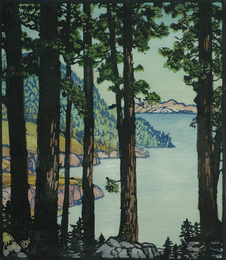 Untroubled Waters - FRANCES GEARHART - woodcut printed in colors