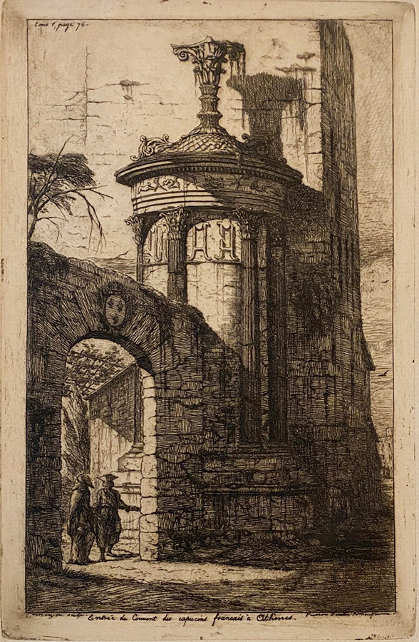 Entrance to the French Capuchin Monastery in Athens (after Le Bas) - CHARLES MERYON - etching