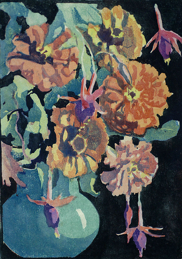 Summer Flowers - MARGARET PATTERSON - woodcut printed in colors