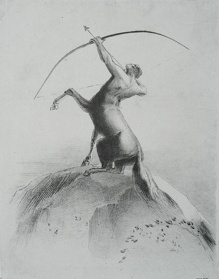 Centaure Aiming at the Clouds (Centaure Visant les Nues) - ODILON REDON - lithograph