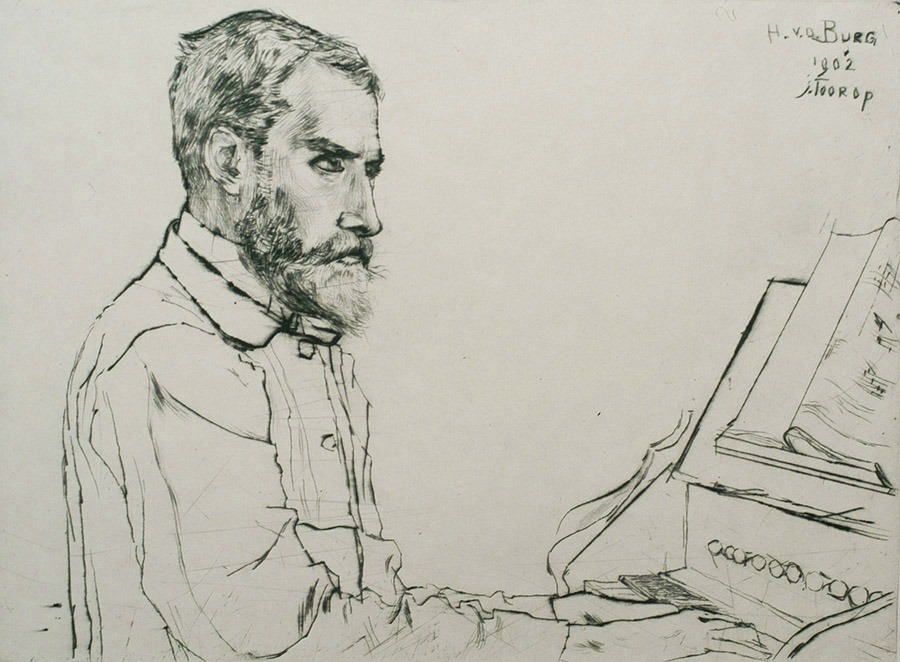 Portrait of the Composer Hans van den Burg (Portret van de Componist H.van den Burg) - JAN TOOROP - drypoint