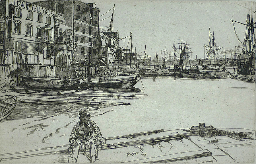 Eagle Wharf - JAMES A. MCNEILL WHISTLER - etching